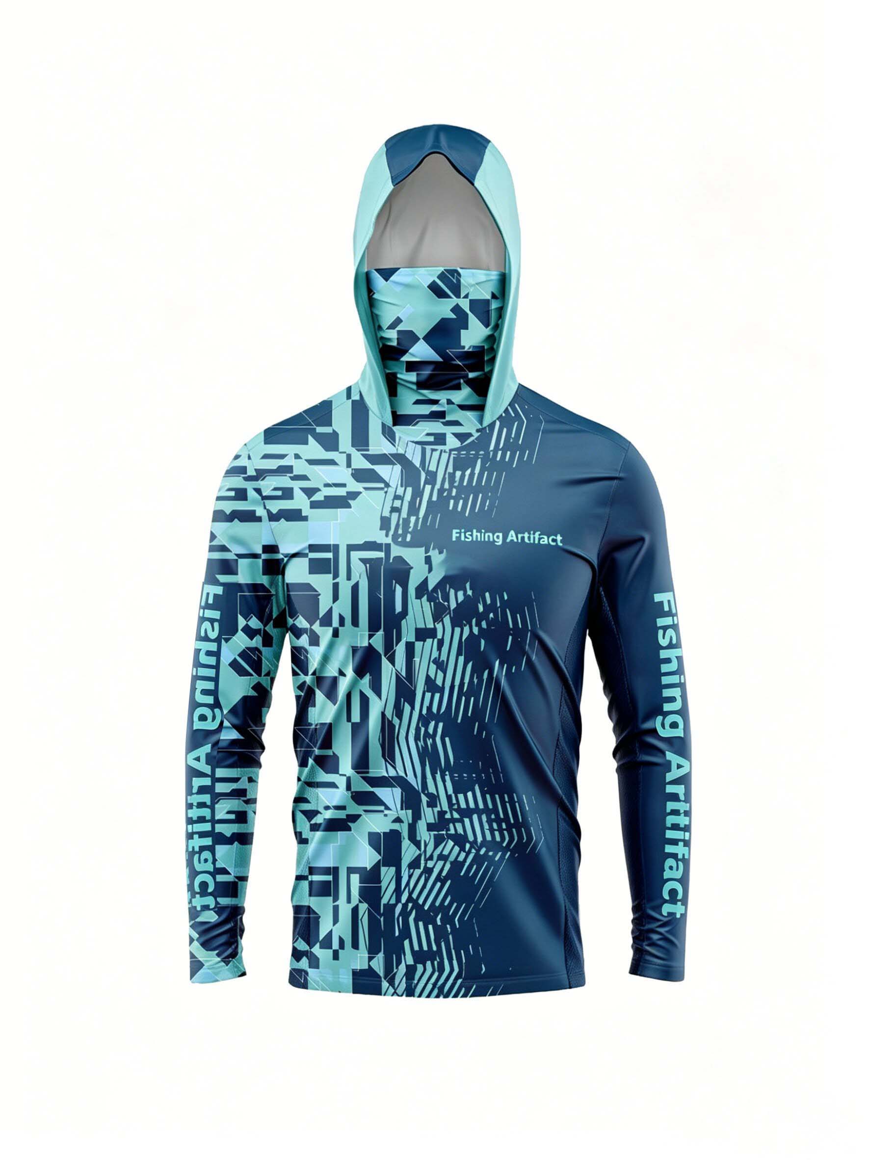 Fishing Mask Sun Protection - Men's summer fishing hoodie, long sleeved