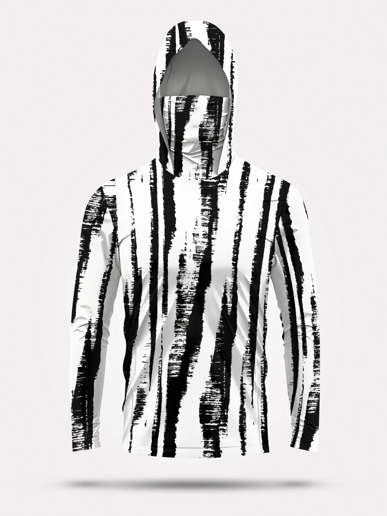 Men Black‑White Stripe Fishing - Fishing Mask Sun Protection 评论和价格
