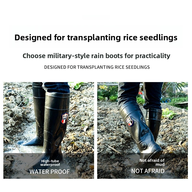 Military Style High-Tube Rain  - Fishing Boots 评论和价格