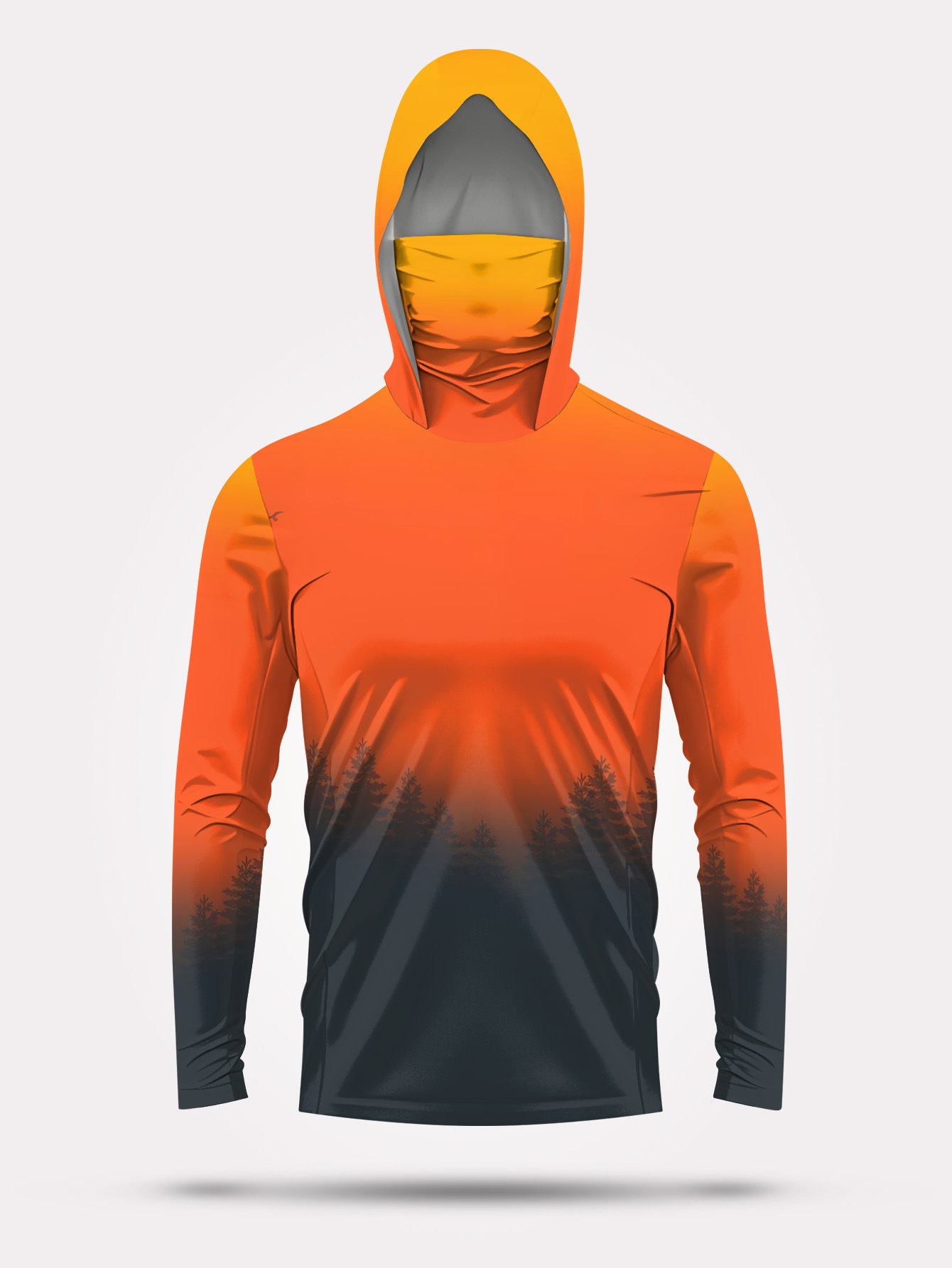Men's Gradient Forest Printed  - Fishing Hoodie 评论和价格