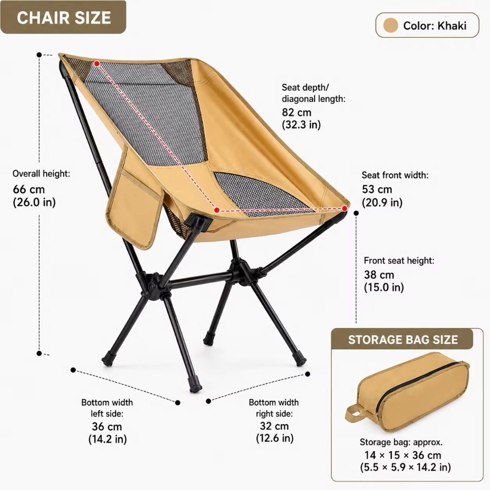 Portable Foldable Camping Chai - Fishing Backpack 评论和价格