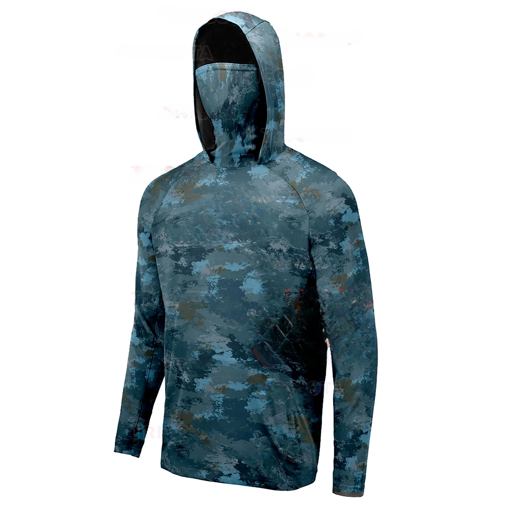 Men's Fishing Hoodie Shirts UP - Fishing Mask Sun Protection 评论和价格