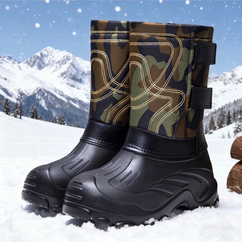 Men Camo High‑Top Winter Snow  - Fishing Boots 评论和价格
